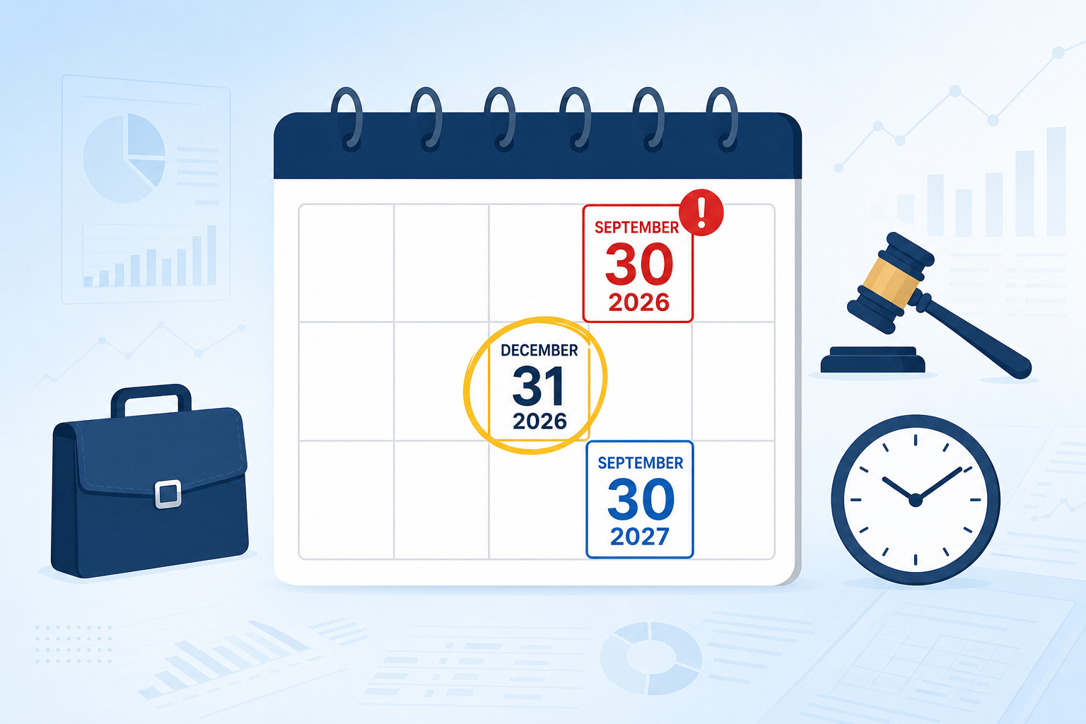 EB-5 immigration deadlines for grandfathering on September 30, 2026, the investment increase after December 31, 2026, and program expiration in 2027