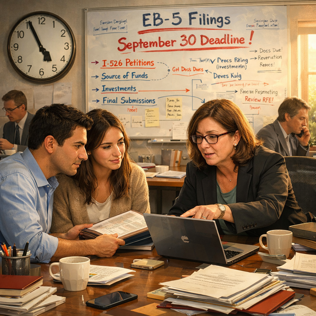 Investor meeting with U.S. immigration attorney to prepare an EB-5 filing