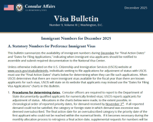 Infographic showing month-to-month changes in EB-5 Final Action Dates for China and India